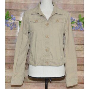 Carhartt WJ026 Womens Small Trail Jacket Tan Cotton Canvas Workwear Button Front